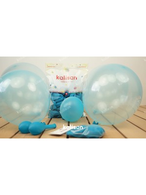 Hknys Kalisan Şeffaf Mavi Balon -10 Adet -Dogum Günü-Parti-Açılış-Balon