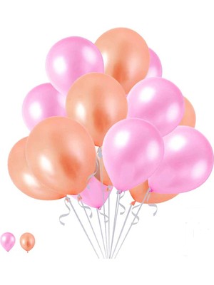 Hknys 20 Adet Metalik Rose Gold, Pempe Balon Konsepti-Parti Balonu