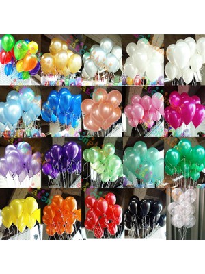 Hknys Metalik Balon Parlak Sedefli Helyuma Uygun 25 Adet Karısık Renk
