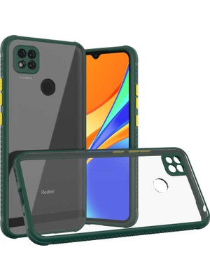 kilifone - Xiaomi Redmi 9C - Kılıf ​​Arkası Şeffaf Sert Kaff Kapak - Koyu Yeşil - T17846