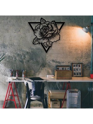 Baupor Gül ve Üçgen Metal Duvar Dekoru