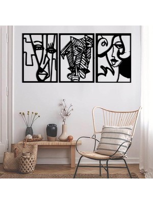 Baupor 3' Lü Modern Metal Duvar Dekoru