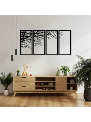 Baupor 4' Lü Dal Metal Duvar Dekoru