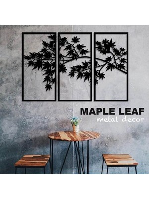 Baupor 3'lü Yaprak Metal Duvar Dekoru