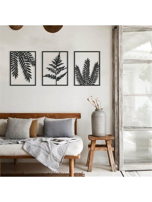 Baupor 3'lü Yaprak Metal Duvar Dekoru