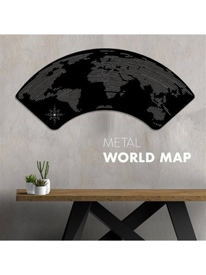 Baupor Dünya Haritasıı Metal Duvar Dekoru