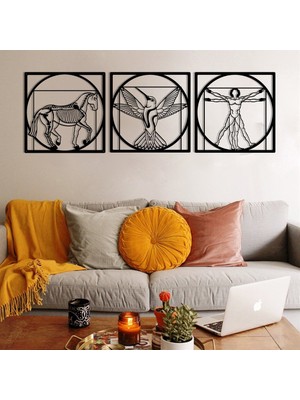 Baupor Da Vinci Kombin Duvar Dekoru Metal Pano