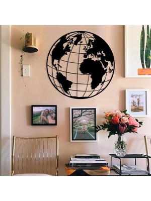 Baupor Dünya Haritası  World Map Metal Duvar Dekoru