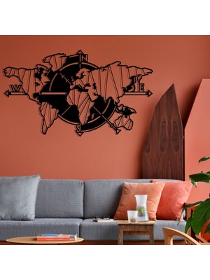 Baupor Dünya Haritası Metal Duvar Dekoru