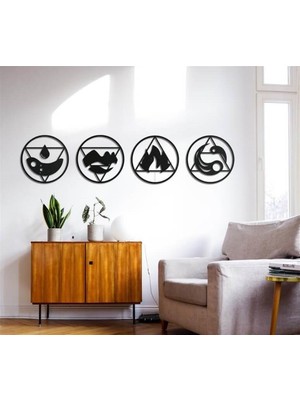 Baupor 4 Element Metal Duvar Dekoru