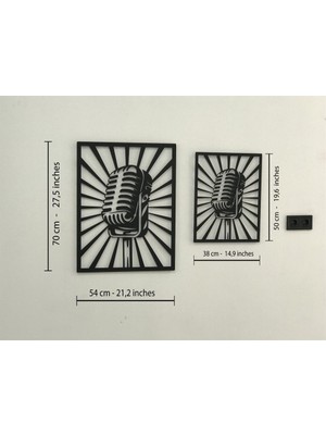 Baupor Mikrofon Metal Duvar Dekoru