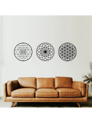 Baupor 3'lü Desen Metal Duvar Dekoru