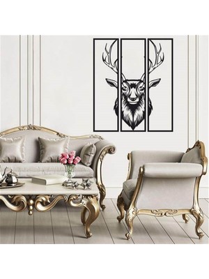 Baupor 3'lü Geyik Metal Duvar Dekoru