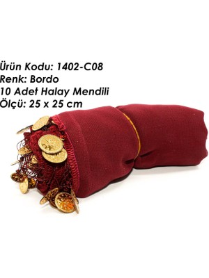 Dantelux 10 Adet Lux Halay Mendili 1402-C08 Bordo