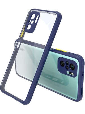 kilifone - Xiaomi Redmi Note 10S - Kılıf ​​Arkası Şeffaf Sert Kaff Kapak - Lacivert - T17848