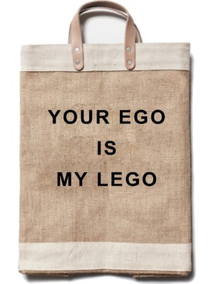 Moncvas Jüt Hasır Plaj El Çantası(Your Ego Is My Lego)