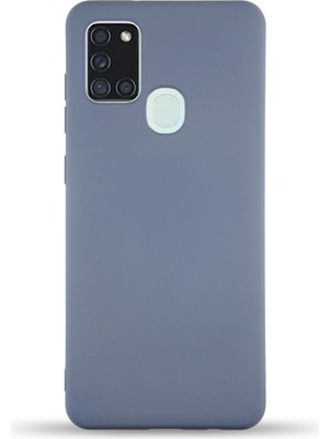 Case World Caseworld Samsung Galaxy A21S Kapak Içi Kadife Lansman Silikon Kılıf - Petrol Mavisi