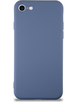 Case World Caseworld Apple iPhone 8 Kapak Içi Kadife Kamera Korumalı Lansman Silikon Kılıf - Petrol Mavisi