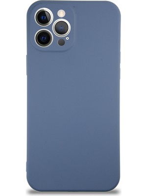 Case World Caseworld Apple iPhone 12 Pro Max Kapak Içi Kadife Kamera Korumalı Lansman Silikon Kılıf - Petrol Mavisi