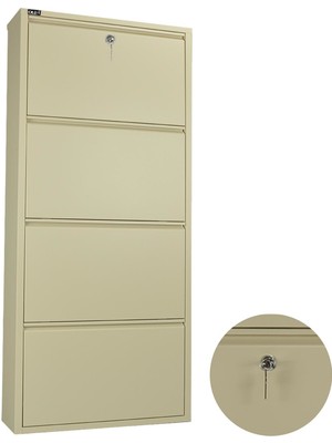 Ata Group 4'lü Kilitli Metal Ayakkabılık Krem