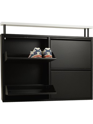 Ata Group Siyah 2+2 Geniş Metal Ayakkabılık