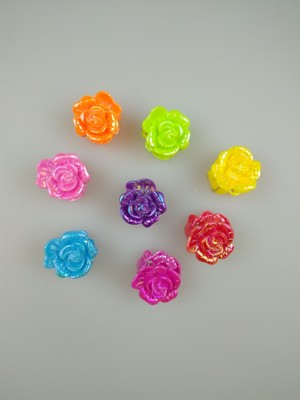 Event Party Store Kıskaçlı Mandal Toka Renkli Gül Çiçek 1 Adet 2cm