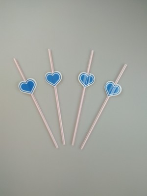 Event Party Store Pipet Mavi Kalpli 10'lu