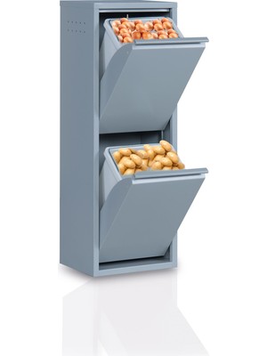 Ata Group 2'li Gri Metal Çok Amaçlı Dolap