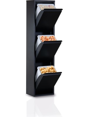 Ata Group 3'lü Siyah Metal Çok Amaçlı Dolap