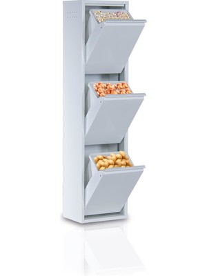 Ata Group 3'lü Beyaz Metal Çok Amaçlı Dolap