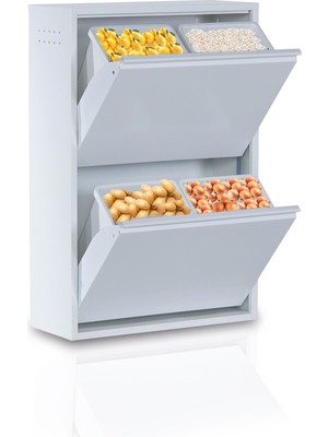 Ata Group 4'lü Beyaz Metal Çok Amaçlı Dolap