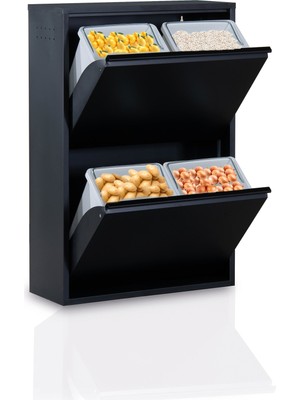 Ata Group 4'lü Siyah Metal Çok Amaçlı Dolap