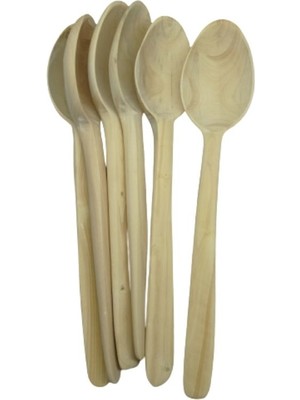 Alidayim 6'lı El Yapımı Şimşir Servis Kaşık Seti 28 cm.