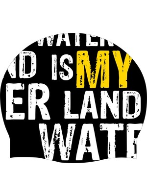 İkavi Water İs My Land Baskılı Siyah Silikon Bone