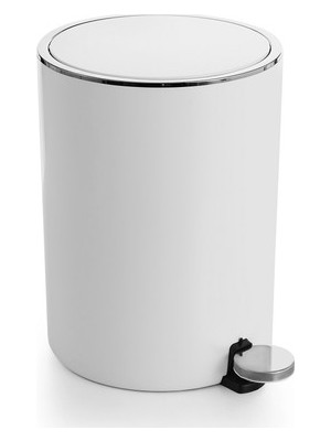 Primanova Lenox Pedallı Çöp Kovası Beyaz 5lt