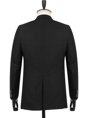İmza Siyah Düz Desen Comfort Fit Ceket