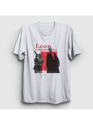 Presmono Unisex Beyaz Team Film Leon T-Shirt