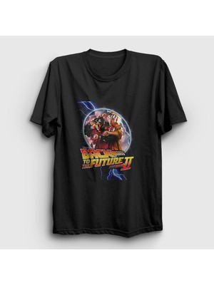 Presmono Unisex Siyah Clock Film Geleceğe Dönüş Back To The Future T-Shirt
