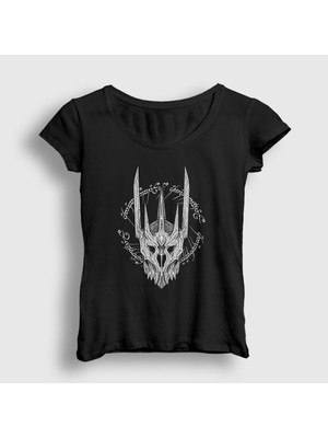 Presmono Kadın Siyah Sauron Yüzüklerin Efendisi The Lord Of The Rings T-Shirt