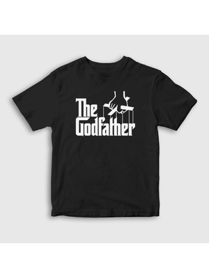 Presmono Unisex Çocuk Siyah Logo Film Baba The Godfather T-Shirt