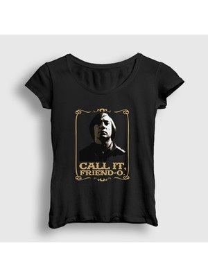 Presmono Kadın Siyah Call It Film No Country For Old Men T-Shirt