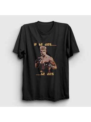 Presmono Unisex Siyah Dies ivan Drago Film Rocky T-Shirt