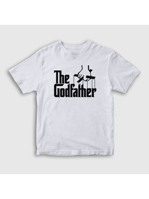 Presmono Unisex Çocuk Beyaz Logo Film Baba The Godfather T-Shirt