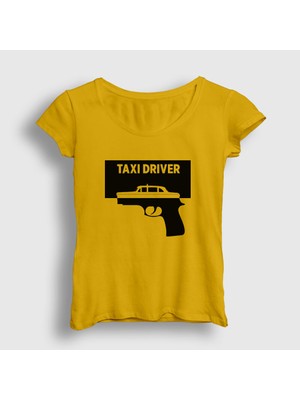 Presmono Kadın Sarı Pistol Film Taxi Driver T-Shirt