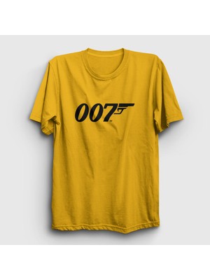 Presmono Unisex Sarı Logo 007 Film James Bond T-Shirt