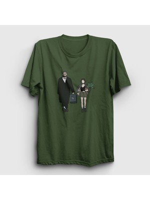 Presmono Unisex Haki Walk Film Leon T-Shirt