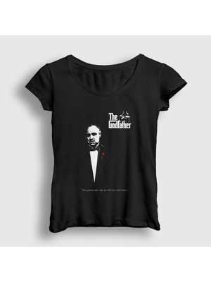 Presmono Kadın Siyah Offer Film Baba The Godfather T-Shirt