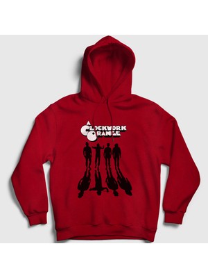 Presmono Unisex Kırmızı Gang Film Otomatik Portakal A Clockwork Orange Kapüşonlu Sweatshirt