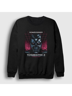 Presmono Unisex Siyah T 800 Film The Terminator Sweatshirt