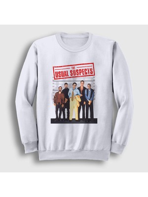 Presmono Unisex Beyaz Cover Film The Usual Suspects Sweatshirt